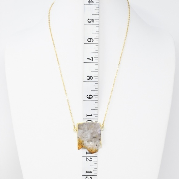 Natural Citrine Druzy Stone Necklace - Picture 3 of 6